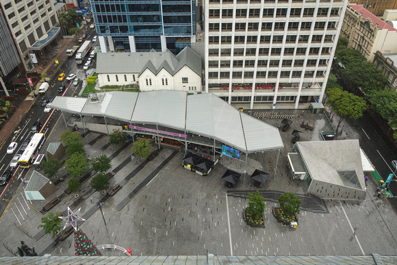 Looking down onto King George Square