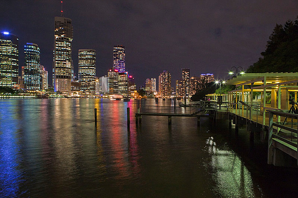 Brisbane, river, and boardwalk.